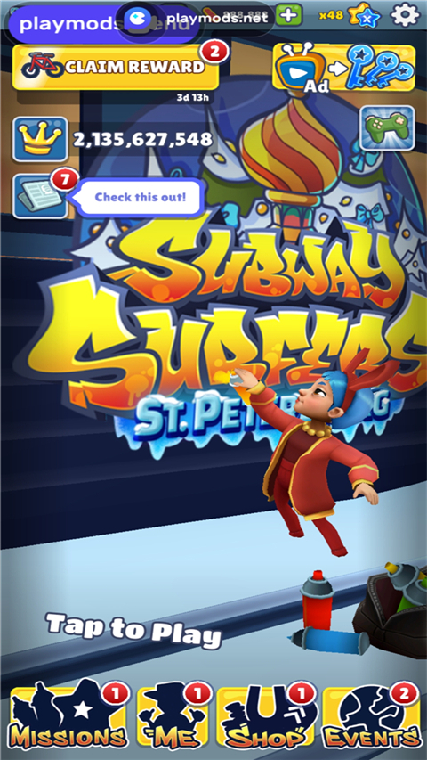 地铁跑酷playmods全地图版本