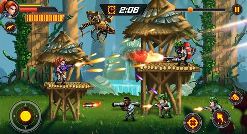 金属枪士兵射击